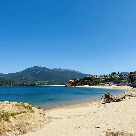Cote Pied Dans L'eau Vue Propriano (Corsica)
